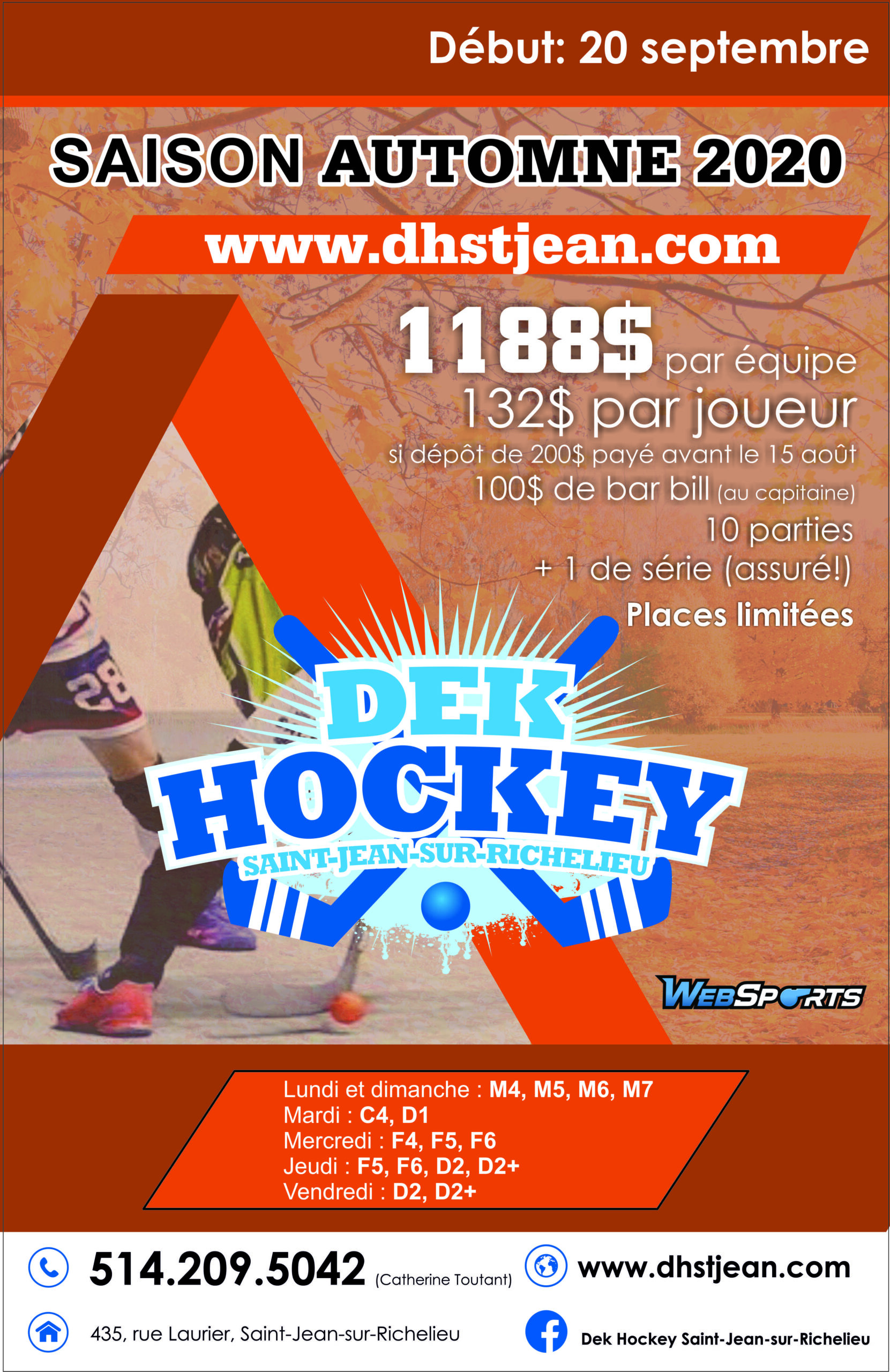 DEK Hockey - inscription automne 2020